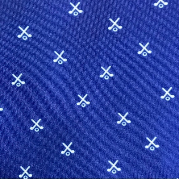 Donald Ross All Over Golf Print Performance Polo Shirt Navy Club Embroidery Sz L - Picture 16 of 16